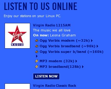 Virgin Radio screen shot
